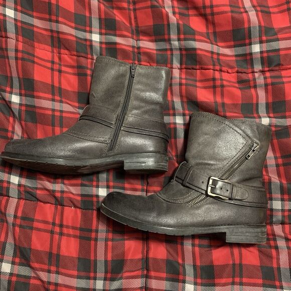 Baretraps Ankle Boots Buckle Crosby 8.5M Western Boho Comfort Gray Black - Picture 1 of 7